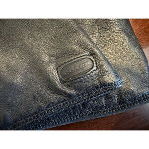 Italy Coach Black Leather Gloves Ladies Size 6.5 w/Cashmere Lining